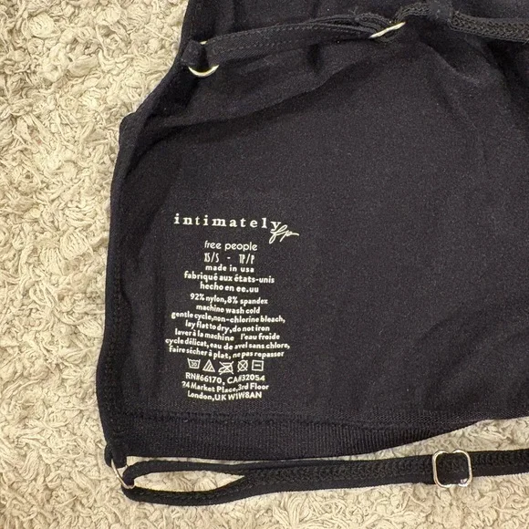 Free People Intimately Black Open Back Cropped Top - Picture 2 of 5